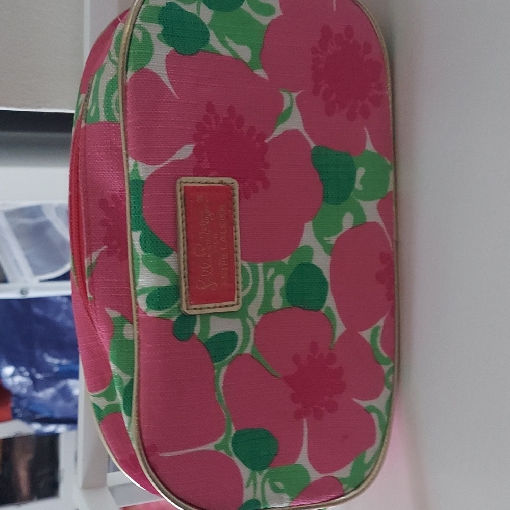 Lilly Pulitzer Pink and Green Jungle Cosmetic Bag